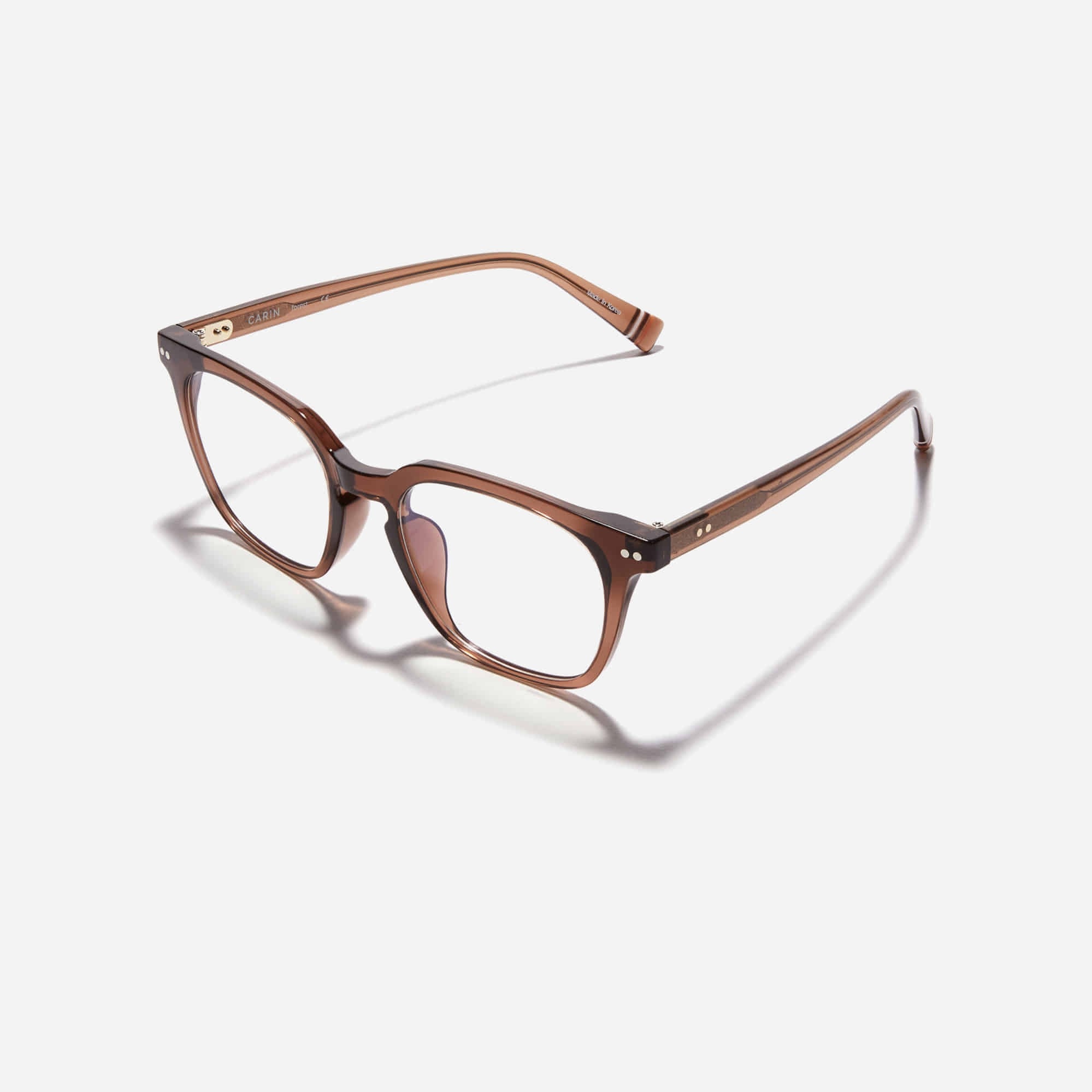 メガネ CARIN Roman C4 ROMAN C4 Carin Roman - C4 (Dark Gray) Eyeglasses | Square Horn-Rimmed